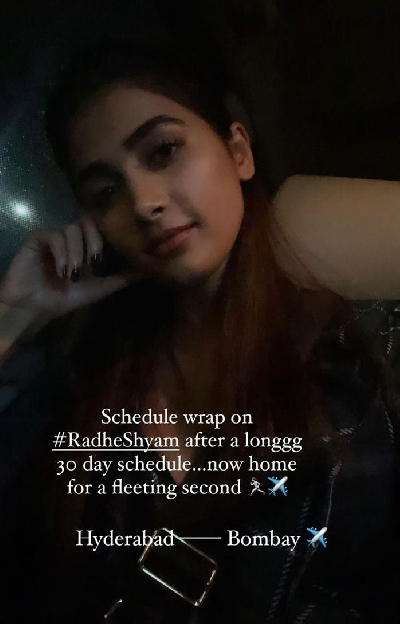 Pooja Hegde wraps up 'Radhe Shyam' schedule.(photo:instagram)