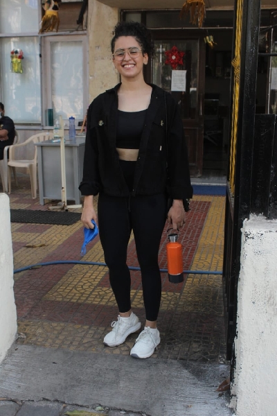 Mumbai:  Sanya Malhotra Seen at Gym on Jan 19, 2021. (Photo: IANS)