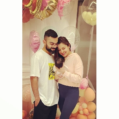 Virat and Anushka with daughter Vamika (Credit: Instagram)