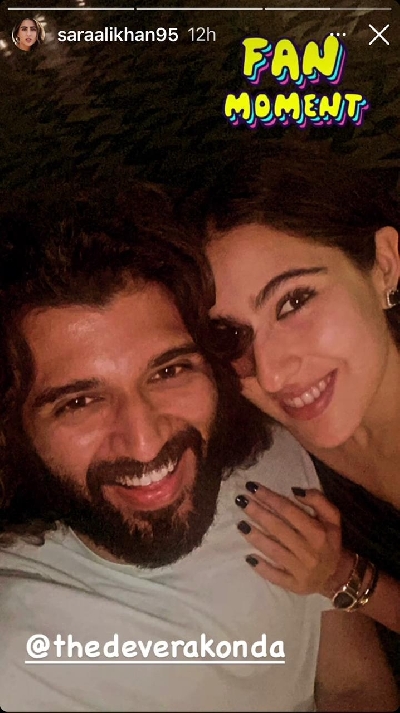 Sara Ali Khan has a â€˜fan momentâ€™ with Vijay Deverakonda (Credit: Instagram)