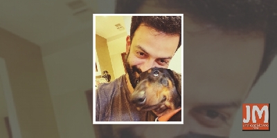 Prithviraj's pet dog has an 'eye' for wonky photo-op!