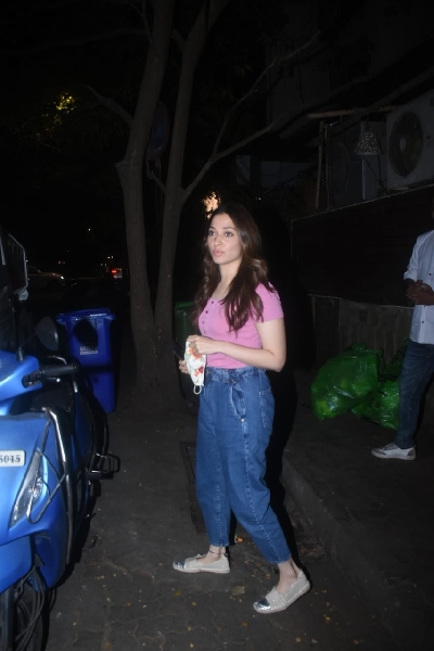 Mumbai: Tamanna Bhatia With Friend Spotted At Bandra on Tuesday 23rd February 2021. (Photo: IANS)