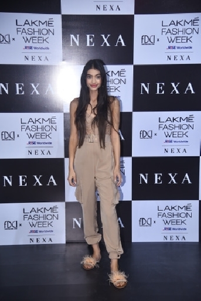 Mumbai: Ananya Panday Family at Lakme Fashion Week Day 3 On Sunday 21 March, 2021. (Photo: IANS)