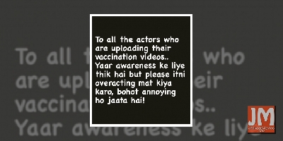 Asha Negi takes a jibe at celebs posing while getting the jab