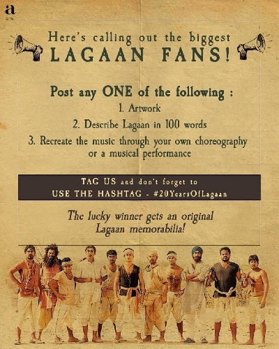 'Lagaan' turns 20: Aamir Khan goes down memory lane.(photo:Instagram)