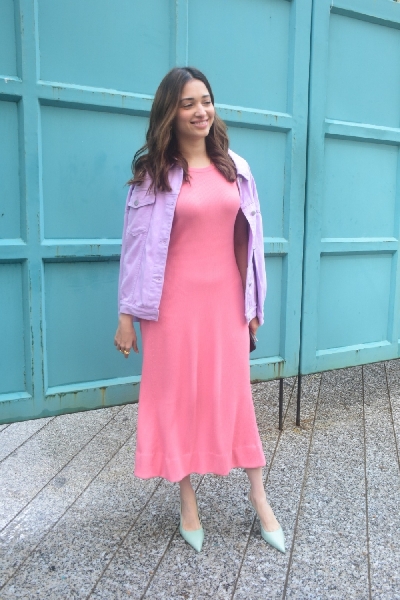 Mumbai: Tamanna Bhatia spotted at Maddock office in Santacruz on Tuesday August 03, 2021.(Photo: Sanjay Tiwari/IANS)