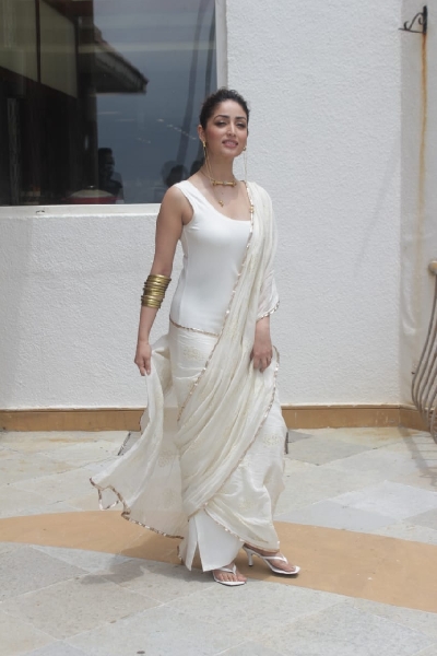 Mumbai: Yami Gautam Spotted Promoting Bhoot Police Movie at Sun n Sand Juhu on Wednesday, September 01, 2021.(Photo: Sanjay Tiwari/IANS)