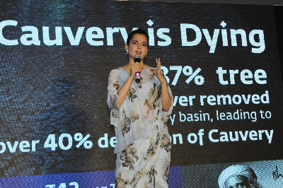 Mumbai: Actress Kangana Ranaut at "Cauvery Calling" campaign in Mumbai, on Sep 5, 2019. (Photo: IANS)
