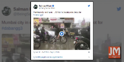 Salman rides bicycle to 'Dabangg 3' set