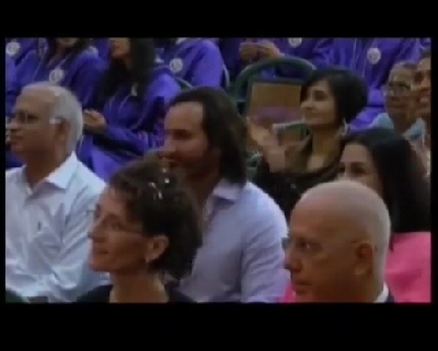 Actress Sara Ali Khan was all smiles in a throwback video while sharing the stage with Nita Ambani and Bollywood superstar Aamir Khan during her graduation ceremony, which was also attended by her parents -- actors Saif Ali Khan and Amrita Singh.