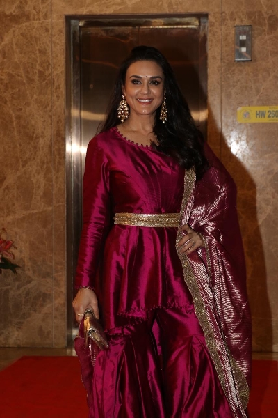 Mumbai: Actress Preity Zinta at filmmaker Ramesh Taurani's Diwali bash in Mumbai on Oct 23, 2019. (Photo: IANS)