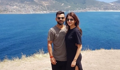 Perched on top of the Test Championship standings after pocketing a commanding 3-0 series whitewash against South Africa, a happy India skipper Virat Kohli was seen in holiday mood ahead of Diwali on Friday as he posted a picture with actress-wife Anushka Sharma at a picturesque location.