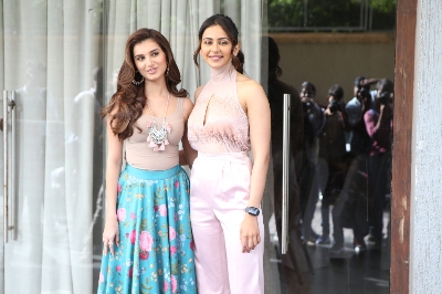 Mumbai: Actresss Rakul Preet Singh and Tara Sutaria during promotions of upcoming film "Marjaavaan" in Mumbai on Oct 31, 2019. (Photo: IANS)