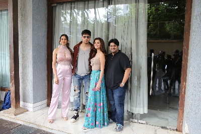 Mumbai: Actors Rakul Preet Singh, Sidharth Malhotra and Tara Sutaria during promotions of upcoming film "Marjaavaan" in Mumbai on Oct 31, 2019. (Photo: IANS)