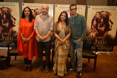 New Delhi: Director Brahmanand S. Siingh with actors Tannishtha Chatterjee, Sanjay Suri and Divya Dutta during the promotions of their upcoming film 
