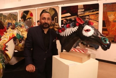 Mumbai: Actor Rahul Bose during the inauguration of art show 