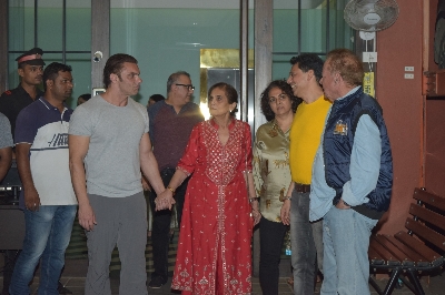 Mumbai: Writer Salim Khan, with his wife Salma Khan and son Sohail Khan at the wedding anniversary party of his daughter Arpita Khan and son-in-law Aayush Sharma in Mumbai on Nov 18, 2019. (Photo: IANS)