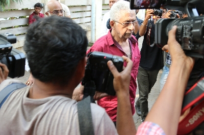 Mumbai: Actor Naseeruddin Shah at the funeral of Shaukat Azmi - veteran actress, wife of renowned Late Urdu poet and lyricist Kaifi Azmi and mother of actress Shabana Azmi - in Mumbai on Nov 23, 2019. (Photo: IANS)