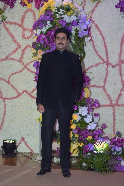 Mumbai: Actor Abhishek Bachchan at the wedding reception of filmmaker Sooraj Barjatya's son Devaansh Barjatya in Mumbai on Nov 29, 2019. (Photo: IANS)
